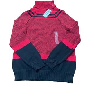 Karen Scott Red and Black Long Sleeve Turtle Neck Women's Sweater Siz Small NWT